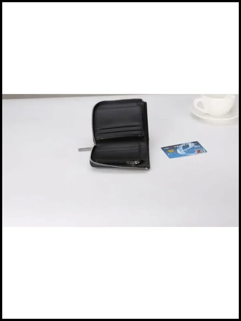 Genuine Leather RFID Blocking Bifold Wallet with Zipper Coin Purse